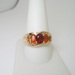 Citrine Ring Gold Golden Madeira Yellow Palmeira 2.25 ctw 14K Solid Gold Size 6